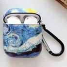 Oil Painting Pattern Earphone Protective Case with Hook For AirPods 1 / 2(Starry Sky) - 1