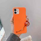 For iPhone 12 mini Skin Feeling Protective Case with Lanyard (Orange) - 1