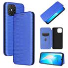 For Huawei nova 8 SE Carbon Fiber Texture Horizontal Flip TPU + PC + PU Leather Case with Card Slot(Blue) - 1