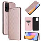 For Huawei Honor 10X Lite Carbon Fiber Texture Horizontal Flip TPU + PC + PU Leather Case with Card Slot(Pink) - 1