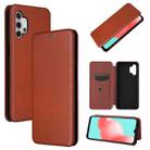For Samsung Galaxy A32 5G Carbon Fiber Texture Horizontal Flip TPU + PC + PU Leather Case with Card Slot(Brown) - 1