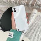 Non-frame Four-corner Shockproof PC Case with Finger Ring Strap For iPhone 12 / 12 Pro(White) - 1