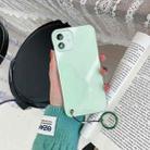 Non-frame Four-corner Shockproof PC Case with Finger Ring Strap For iPhone 12 / 12 Pro(Green) - 1