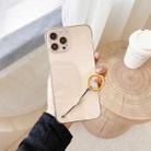 Non-frame Four-corner Shockproof PC Case with Finger Ring Strap For iPhone 12 Pro Max(Gold) - 1