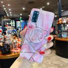 For Samsung Galaxy S20 Plus Splicing Marble Pattern Gilding TPU Protective Case with Foldable Holder(Pink) - 1