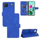For LG K92 5G Solid Color Skin Feel Magnetic Buckle Horizontal Flip Calf Texture PU Leather Case with Holder & Card Slots & Wallet(Blue) - 1