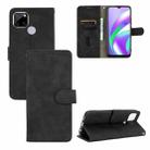 For OPPO A15 Solid Color Skin Feel Magnetic Buckle Horizontal Flip Calf Texture PU Leather Case with Holder & Card Slots & Wallet(Black) - 1