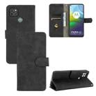 For Motorola Moto G9 Power Solid Color Skin Feel Magnetic Buckle Horizontal Flip Calf Texture PU Leather Case with Holder & Card Slots & Wallet(Black) - 1