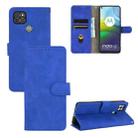For Motorola Moto G9 Power Solid Color Skin Feel Magnetic Buckle Horizontal Flip Calf Texture PU Leather Case with Holder & Card Slots & Wallet(Blue) - 1