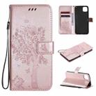 For OPPO Realme C11 Tree & Cat Embossed Pattern Horizontal Flip Leather Case with Holder & Card Slots & Wallet & Lanyard(Rose Gold) - 1