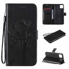 For OPPO Realme C11 Tree & Cat Embossed Pattern Horizontal Flip Leather Case with Holder & Card Slots & Wallet & Lanyard(Black) - 1