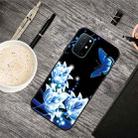 For OnePlus 8T Oil Embossed Coloured Drawing Pattern Shockproof  TPU Protective Case(Blue Butterfly) - 1