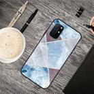 For OnePlus 8T Frosted Fashion Marble Shockproof  TPU Protective Case(Light Blue Square) - 1