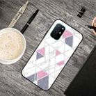 For OnePlus 8T Frosted Fashion Marble Shockproof  TPU Protective Case(White Pink Triangle) - 1