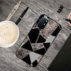 For OnePlus 8T Frosted Fashion Marble Shockproof  TPU Protective Case(Black Gold Triangle) - 1