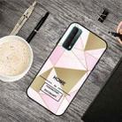 For Huawei P Smart 2021 Frosted Fashion Marble Shockproof  TPU Protective Case(Golden Triangle) - 1