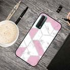 For Huawei P Smart 2021 Frosted Fashion Marble Shockproof  TPU Protective Case(White Block) - 1