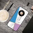 For Huawei Mate 40 Pro Frosted Fashion Marble Shockproof  TPU Protective Case(Blue-violet Triangle) - 1