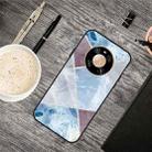 For Huawei Mate 40 Pro+ Frosted Fashion Marble Shockproof  TPU Protective Case(Light Blue Square) - 1