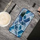 For Samsung Galaxy S20 FE Frosted Fashion Marble Shockproof  TPU Protective Case(Dark Blue Square) - 1