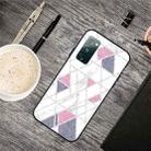 For Samsung Galaxy S20 FE Frosted Fashion Marble Shockproof  TPU Protective Case(White Pink Triangle) - 1