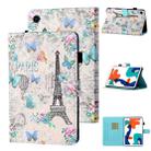 For Huawei MatePad T 8 Colored Drawing Stitching Horizontal Flip Leather Case TPU Bottom Case with Holder & Card Slots & Anti-skid Strip & Pen Slot(Tower Pansy) - 1