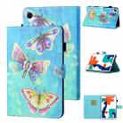 For Huawei MatePad T 8 Colored Drawing Stitching Horizontal Flip Leather Case TPU Bottom Case with Holder & Card Slots & Anti-skid Strip & Pen Slot(Color Butterfly) - 1