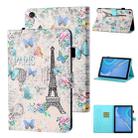 For Huawei Honor Pad 6 / X6 & Enjoy 2 & MatePad T10 / T10S Colored Drawing Stitching Horizontal Flip Leather Case TPU Bottom Case with Holder & Card Slots & Anti-skid Strip & Pen Slot(Tower Pansy) - 1