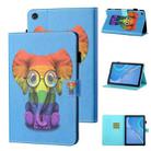 For Huawei Honor Pad 6 / X6 & Enjoy 2 & MatePad T10 / T10S Colored Drawing Stitching Horizontal Flip Leather Case TPU Bottom Case with Holder & Card Slots & Anti-skid Strip & Pen Slot(Color Elephant) - 1