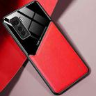 For vivo iQOO 5 All-inclusive Leather + Organic Glass Protective Case with Metal Iron Sheet(Red) - 1