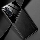 For vivo V20 SE All-inclusive Leather + Organic Glass Protective Case with Metal Iron Sheet(Black) - 1