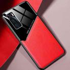 For vivo V20 SE All-inclusive Leather + Organic Glass Protective Case with Metal Iron Sheet(Red) - 1
