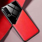 For vivo Y20 All-inclusive Leather + Organic Glass Protective Case with Metal Iron Sheet(Red) - 1