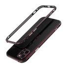 For iPhone 12 Pro Aurora Series Lens Protector + Metal Frame Protective Case(Black Red) - 1