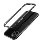 For iPhone 12 Pro Aurora Series Lens Protector + Metal Frame Protective Case(Black Silver) - 1