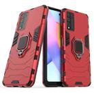 For Huawei Honor 10X Lite PC + TPU Shockproof Protective Case with Magnetic Ring Holder(Red) - 1