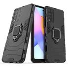 For Huawei Honor 10X Lite PC + TPU Shockproof Protective Case with Magnetic Ring Holder(Black) - 1