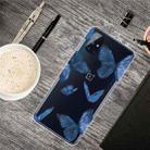 For OnePlus Nord N100 Colored Drawing Clear TPU Protective Cases(Blue Butterfly) - 1
