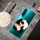 For Huawei P Smart 2021 Colored Drawing Clear TPU Protective Cases(Tilted Head Panda) - 1