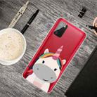 For Samsung Galaxy A02s US Version Colored Drawing Clear TPU Protective Cases(Fat Unicorn) - 1