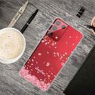 For Samsung Galaxy S21 5G Colored Drawing Clear TPU Protective Cases(Cherry Blossoms) - 1