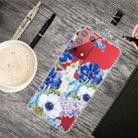 For Samsung Galaxy S21+ 5G Colored Drawing Clear TPU Protective Cases(Blue White Roses) - 1