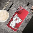 For Samsung Galaxy S21+ 5G Colored Drawing Clear TPU Protective Cases(Laughing Cat) - 1