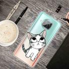 For Xiaomi Mi 10T Lite 5G Colored Drawing Clear TPU Protective Cases(Tilted Head Cat) - 1