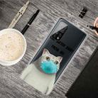 For Xiaomi Mi 10T Pro Colored Drawing Clear TPU Protective Cases(Mask Cat) - 1