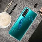 For Huawei P Smart 2021 Shockproof Painted Transparent TPU Protective Case(Feather) - 1