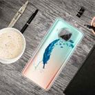 For Xiaomi Mi 10T Lite 5G Shockproof Painted Transparent TPU Protective Case(Feather) - 1