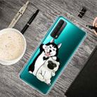 For Huawei P Smart 2021 Shockproof Painted Transparent TPU Protective Case(Selfie Dog) - 1