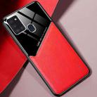 For Samsung Galaxy A21s All-inclusive Leather + Organic Glass Protective Case with Metal Iron Sheet(Red) - 1