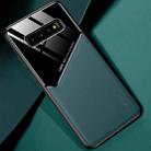 For Samsung Galaxy S10 All-inclusive Leather + Organic Glass Protective Case with Metal Iron Sheet(Green) - 1